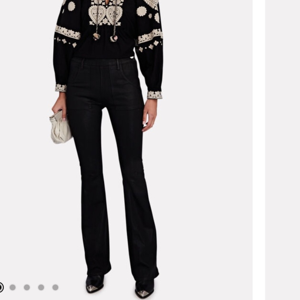 Frame Denim Black Flare Wide Leg Jeans